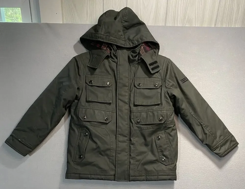 Coogi Jacket Youth Size 7 Green, Logo, Full Zip, Hooded